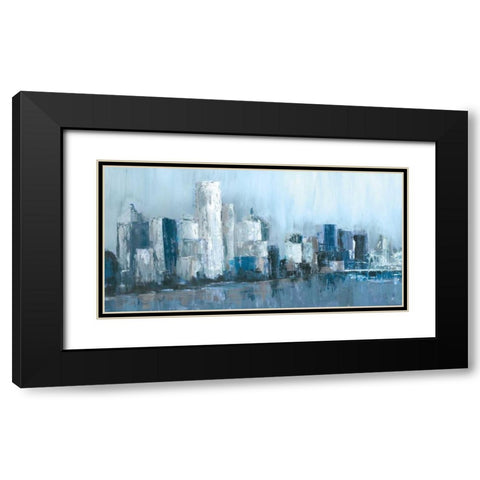 Citylines Black Modern Wood Framed Art Print with Double Matting by Jones, Cy
