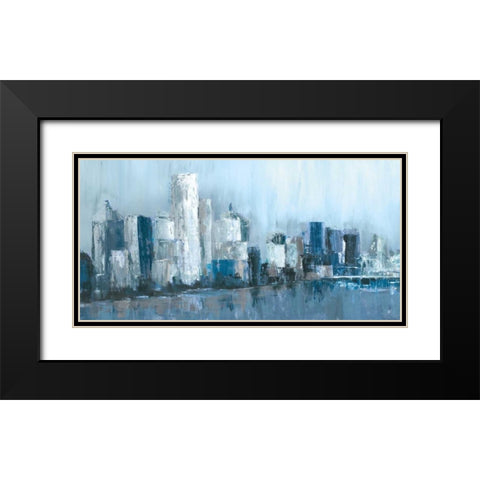 Citylines Black Modern Wood Framed Art Print with Double Matting by Jones, Cy