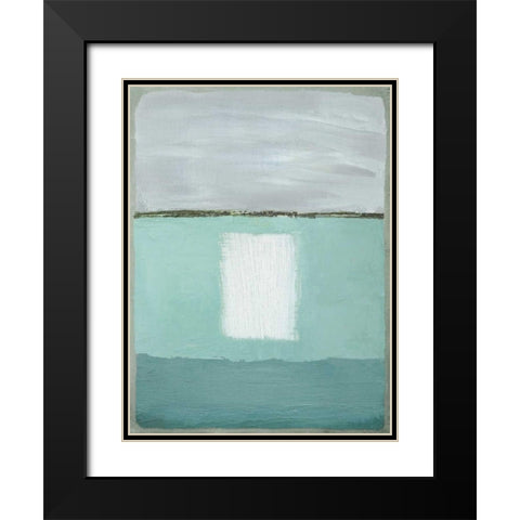 Azure Blue II Black Modern Wood Framed Art Print with Double Matting by Gold, Caroline