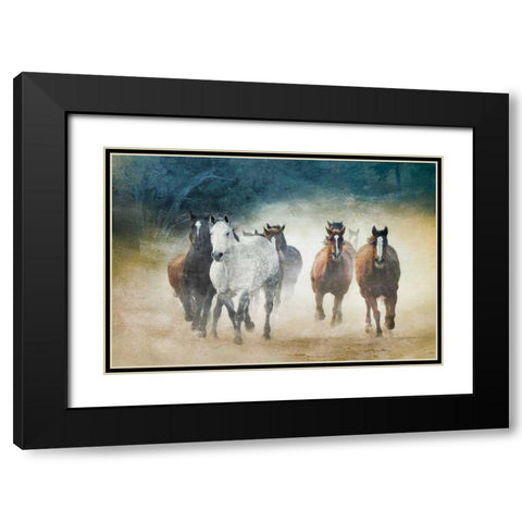 Dust Devils Black Modern Wood Framed Art Print with Double Matting by Caro, Wendy