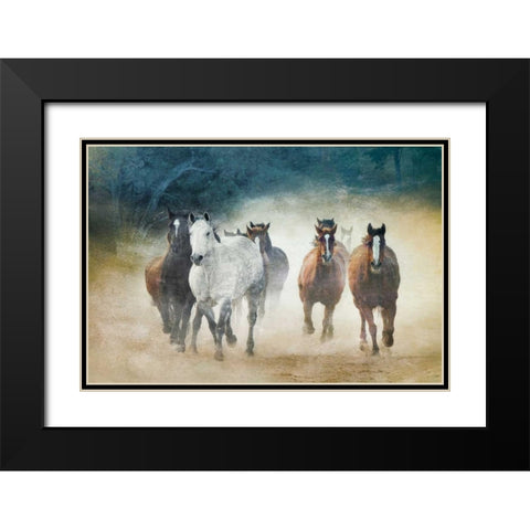 Dust Devils Black Modern Wood Framed Art Print with Double Matting by Caro, Wendy