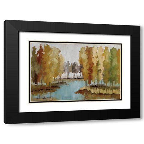 Lake View Black Modern Wood Framed Art Print with Double Matting by Ellens, Jacqueline