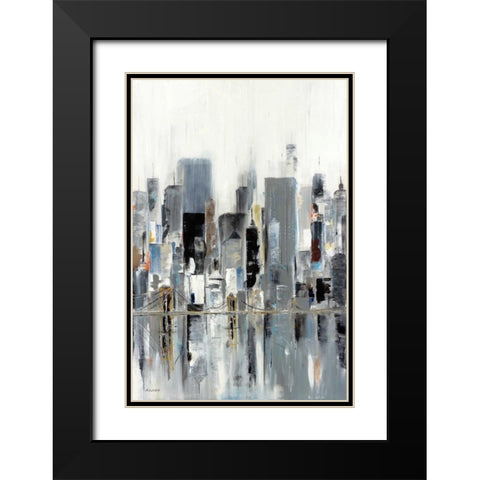 City Bridge Black Modern Wood Framed Art Print with Double Matting by Kadmiri, Aziz