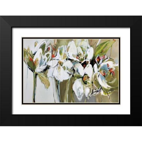 Spring Blooms Black Modern Wood Framed Art Print with Double Matting by Maritz, Angela