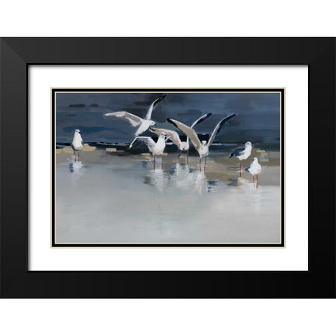 Serenity Black Modern Wood Framed Art Print with Double Matting by Maritz, Angela