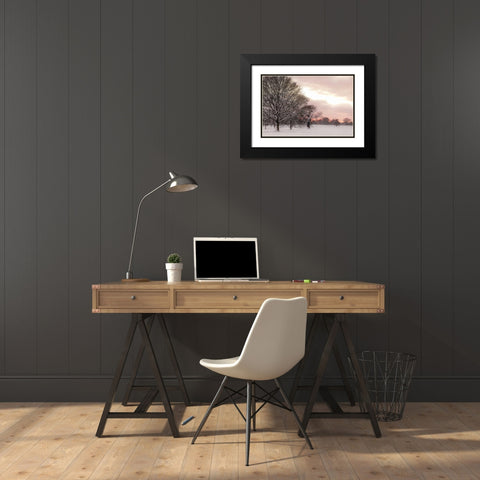 Rosy Sunset Black Modern Wood Framed Art Print with Double Matting by Frank, Assaf