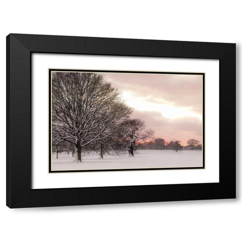 Rosy Sunset Black Modern Wood Framed Art Print with Double Matting by Frank, Assaf