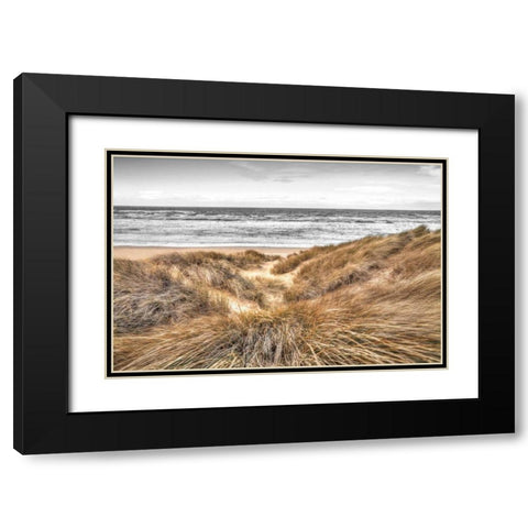 Beach Dunes Black Modern Wood Framed Art Print with Double Matting by Frank, Assaf