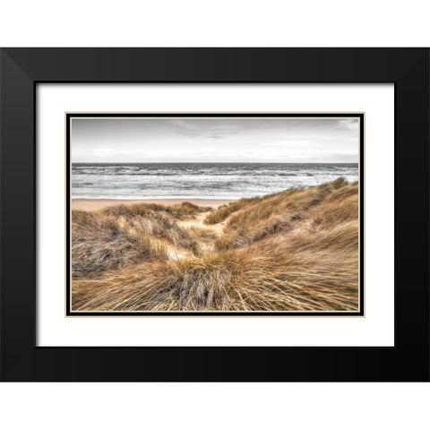 Beach Dunes Black Modern Wood Framed Art Print with Double Matting by Frank, Assaf