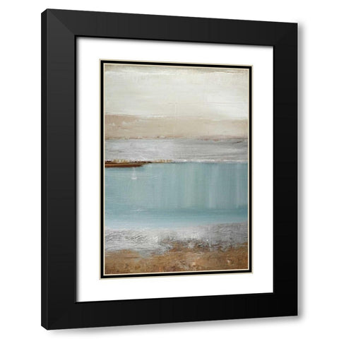 Echo Beach Black Modern Wood Framed Art Print with Double Matting by Gold, Caroline