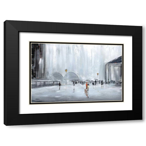 La Gare Black Modern Wood Framed Art Print with Double Matting by Kadmiri, Aziz