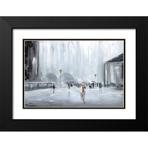 La Gare Black Modern Wood Framed Art Print with Double Matting by Kadmiri, Aziz