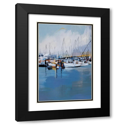 Along the Quay Black Modern Wood Framed Art Print with Double Matting by Fitsimmons, A.