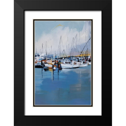 Along the Quay Black Modern Wood Framed Art Print with Double Matting by Fitsimmons, A.