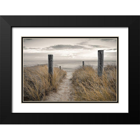 Beach Day Black Modern Wood Framed Art Print with Double Matting by Frank, Assaf