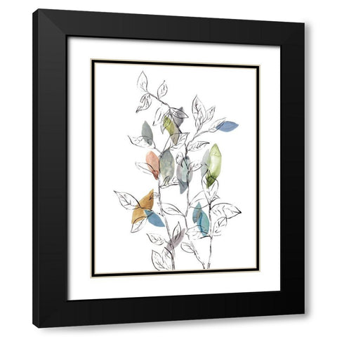 Spring Leaves I Black Modern Wood Framed Art Print with Double Matting by Meyers, Rebecca