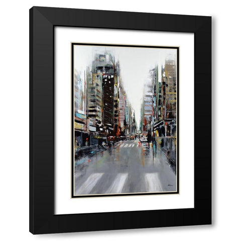 La Ville Black Modern Wood Framed Art Print with Double Matting by Kadmiri, Aziz