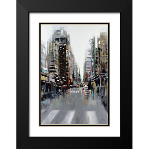 La Ville Black Modern Wood Framed Art Print with Double Matting by Kadmiri, Aziz