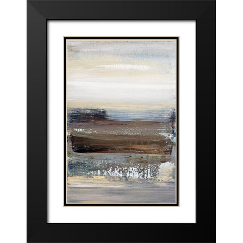 Hint Of Blue Black Modern Wood Framed Art Print with Double Matting by Snow, Aerial