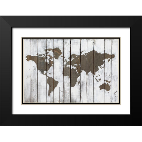 Weathered World Black Modern Wood Framed Art Print with Double Matting by Bassin, Charlotte