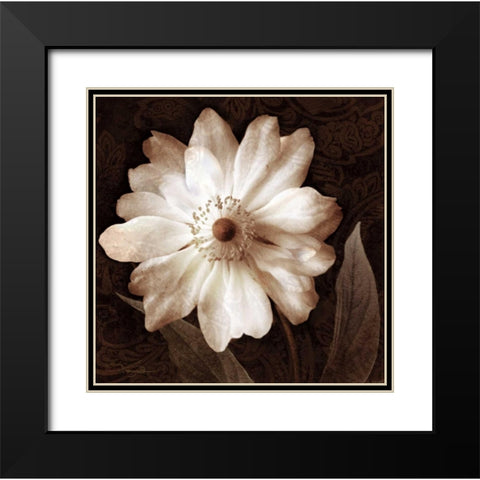Paisley Blossom II Black Modern Wood Framed Art Print with Double Matting by Mallett, Keith