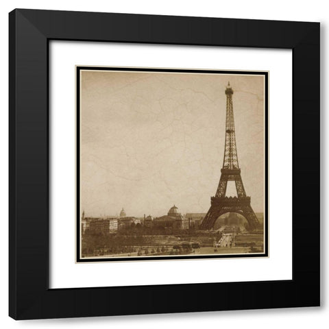Historical Paris Black Modern Wood Framed Art Print with Double Matting by Atria, Cristin