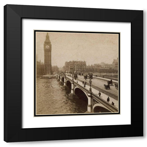 Historical London Black Modern Wood Framed Art Print with Double Matting by Atria, Cristin
