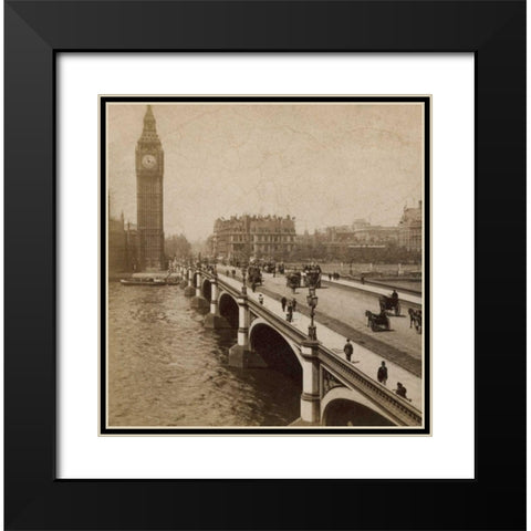 Historical London Black Modern Wood Framed Art Print with Double Matting by Atria, Cristin