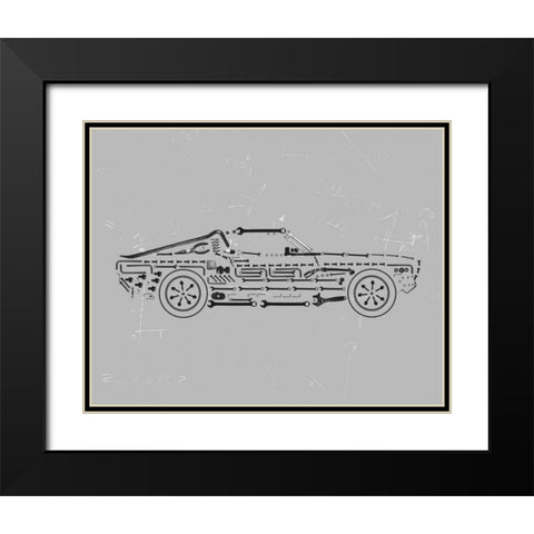 Mechanics II Black Modern Wood Framed Art Print with Double Matting by Lloyd, Justin