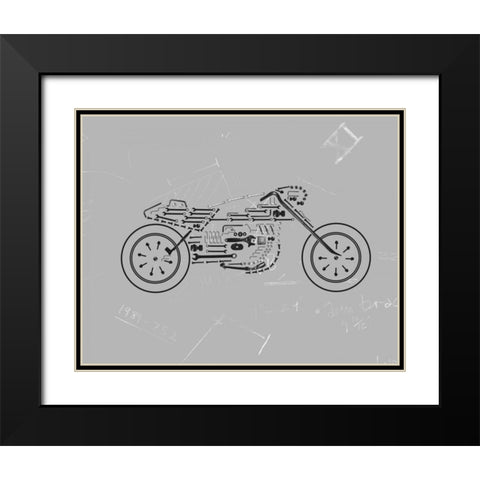 Mechanics III Black Modern Wood Framed Art Print with Double Matting by Lloyd, Justin