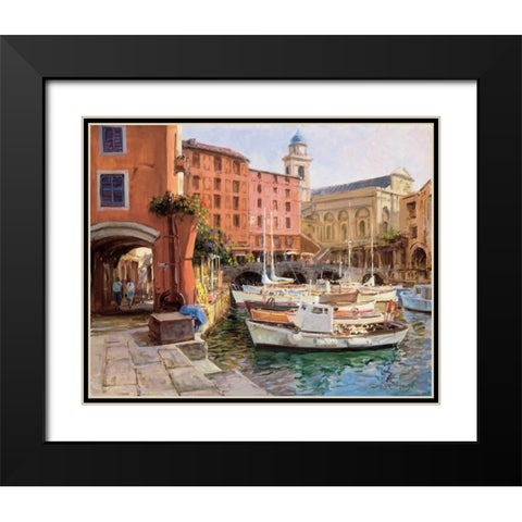 Mediterranean Colors Black Modern Wood Framed Art Print with Double Matting by Bates, George