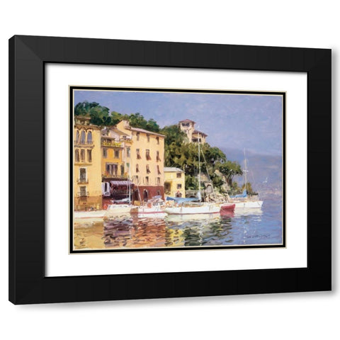 Morning Light Black Modern Wood Framed Art Print with Double Matting by Bates, George