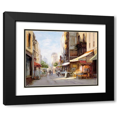 Marche Parisien Black Modern Wood Framed Art Print with Double Matting by Bates, George