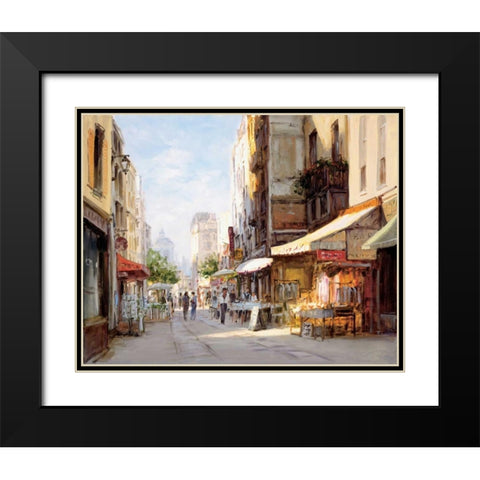 Marche Parisien Black Modern Wood Framed Art Print with Double Matting by Bates, George