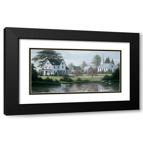 Rivers Edge Black Modern Wood Framed Art Print with Double Matting by Saunders, Bill