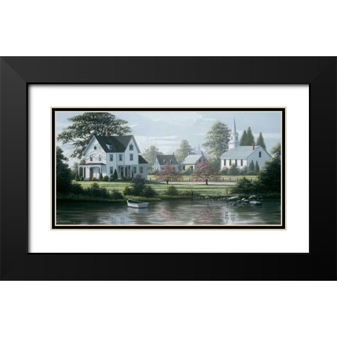 Rivers Edge Black Modern Wood Framed Art Print with Double Matting by Saunders, Bill