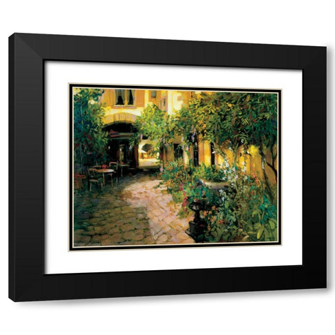 Courtyard - Alsace Black Modern Wood Framed Art Print with Double Matting by Craig, Philip