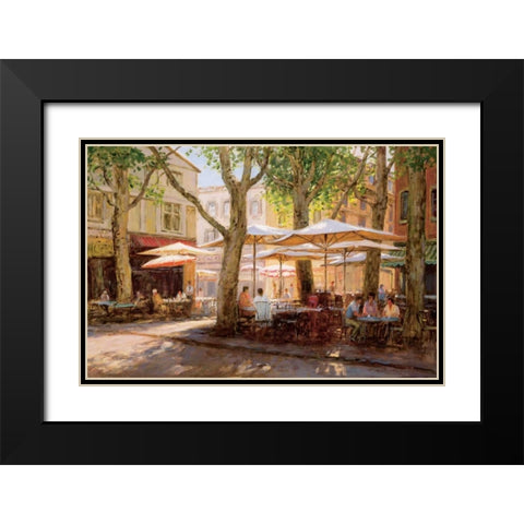 Summer - Provence Black Modern Wood Framed Art Print with Double Matting by Bates, George