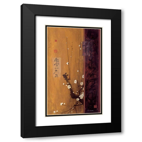 Oriental Blossoms I Black Modern Wood Framed Art Print with Double Matting by Li-Leger, Don