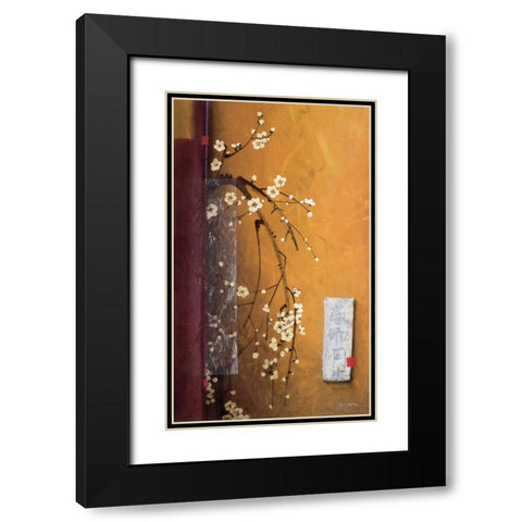 Oriental Blossoms III Black Modern Wood Framed Art Print with Double Matting by Li-Leger, Don