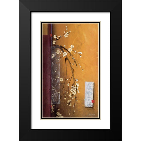 Oriental Blossoms III Black Modern Wood Framed Art Print with Double Matting by Li-Leger, Don