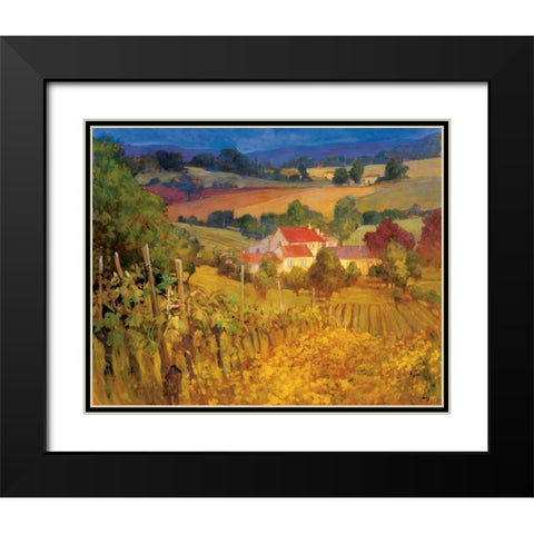 Vineyard Hill Black Modern Wood Framed Art Print with Double Matting by Craig, Philip