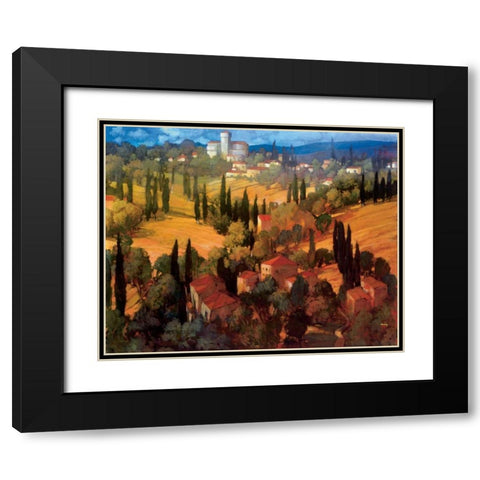 Tuscan Castle Black Modern Wood Framed Art Print with Double Matting by Craig, Philip
