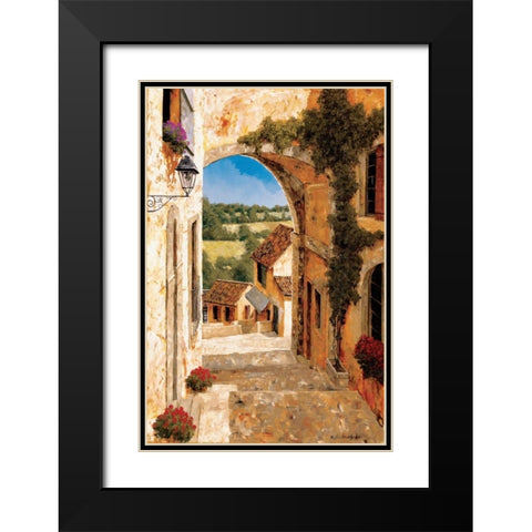 Going Down to the Village Black Modern Wood Framed Art Print with Double Matting by Archambault, Gilles