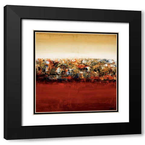 Red Lake Black Modern Wood Framed Art Print with Double Matting by Wang, Yehan