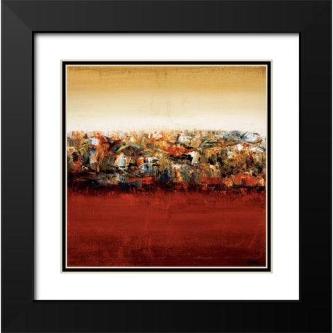 Red Lake Black Modern Wood Framed Art Print with Double Matting by Wang, Yehan