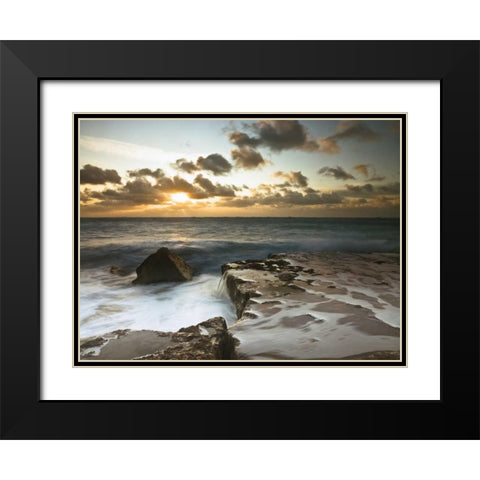 Splendid Sunrise Black Modern Wood Framed Art Print with Double Matting by Frank, Assaf