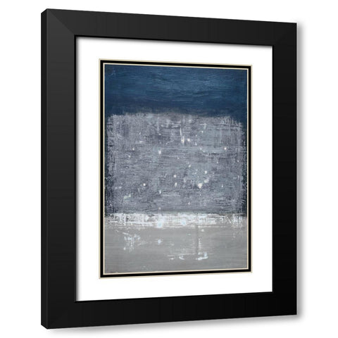 Astral Blues Black Modern Wood Framed Art Print with Double Matting by Gold, Caroline