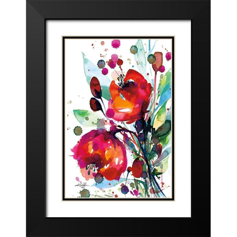 Floral Dream I Black Modern Wood Framed Art Print with Double Matting by Stanion, Kathy Morton