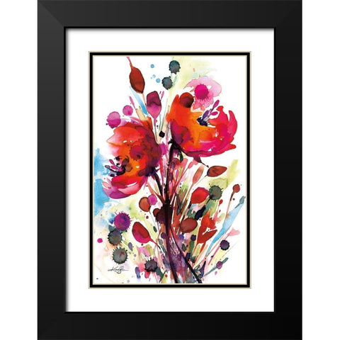 Floral Dream II Black Modern Wood Framed Art Print with Double Matting by Stanion, Kathy Morton